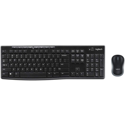 Logitech Wireless Keyboard and Mouse Combo for Windows, 2.4 GHz Wireless, Compact Wireless Mouse, 8 Multimedia & Shortcut Keys,