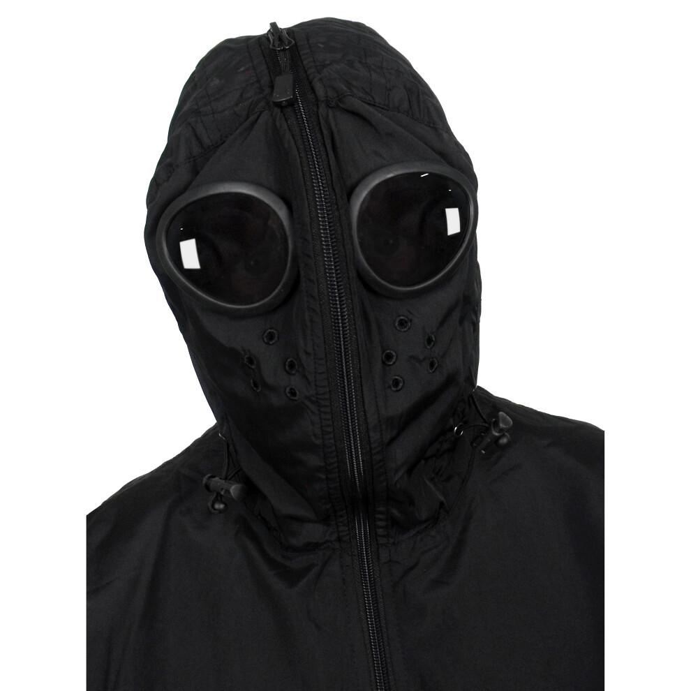 (2XL, Black/Grey) Men's Goggle Jackets Location Killjoy Windproof Hooded Zipped