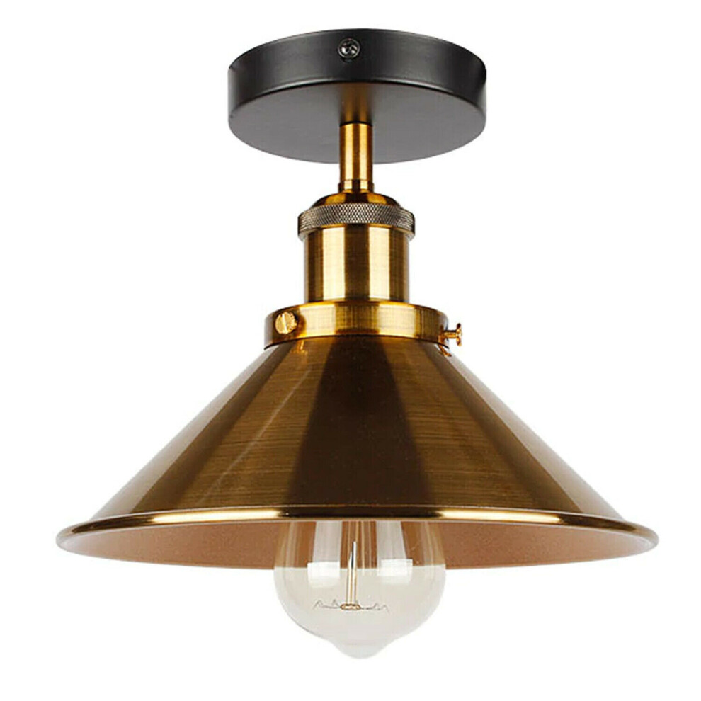 ( Loft Meta Yellow Brass Lampshade Pendant Light.(Bulb is included.)) New Modern Vintage Industrial Retro Ceiling Light