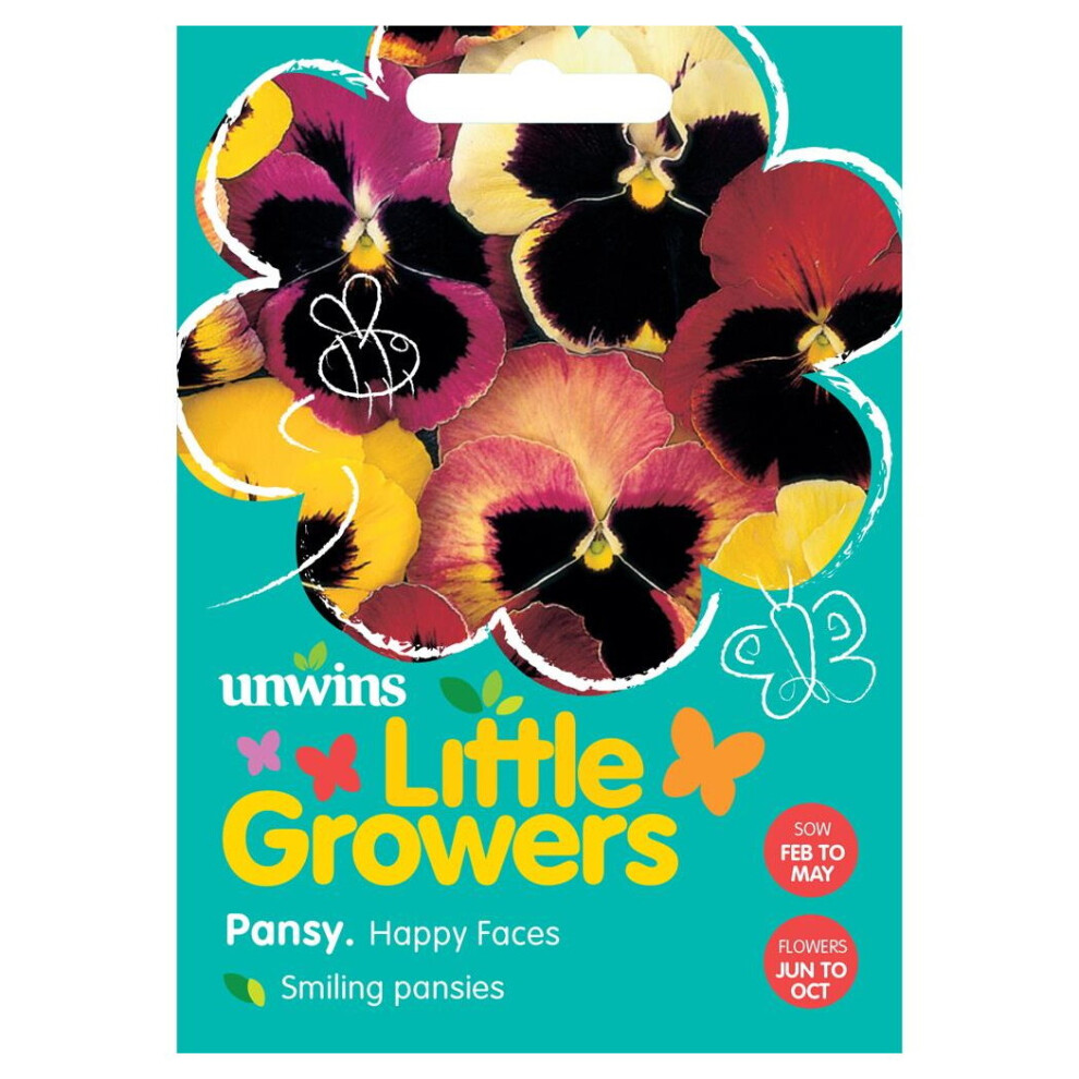 Unwins Grow Your Own Little Growers Pansy Happy Faces Smiling Flower Seeds