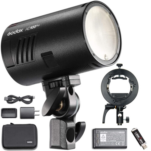 Godox Godox AD100 Pro Portable Flash Head With S2 Bowens Bracket, 100Ws TTL HSS