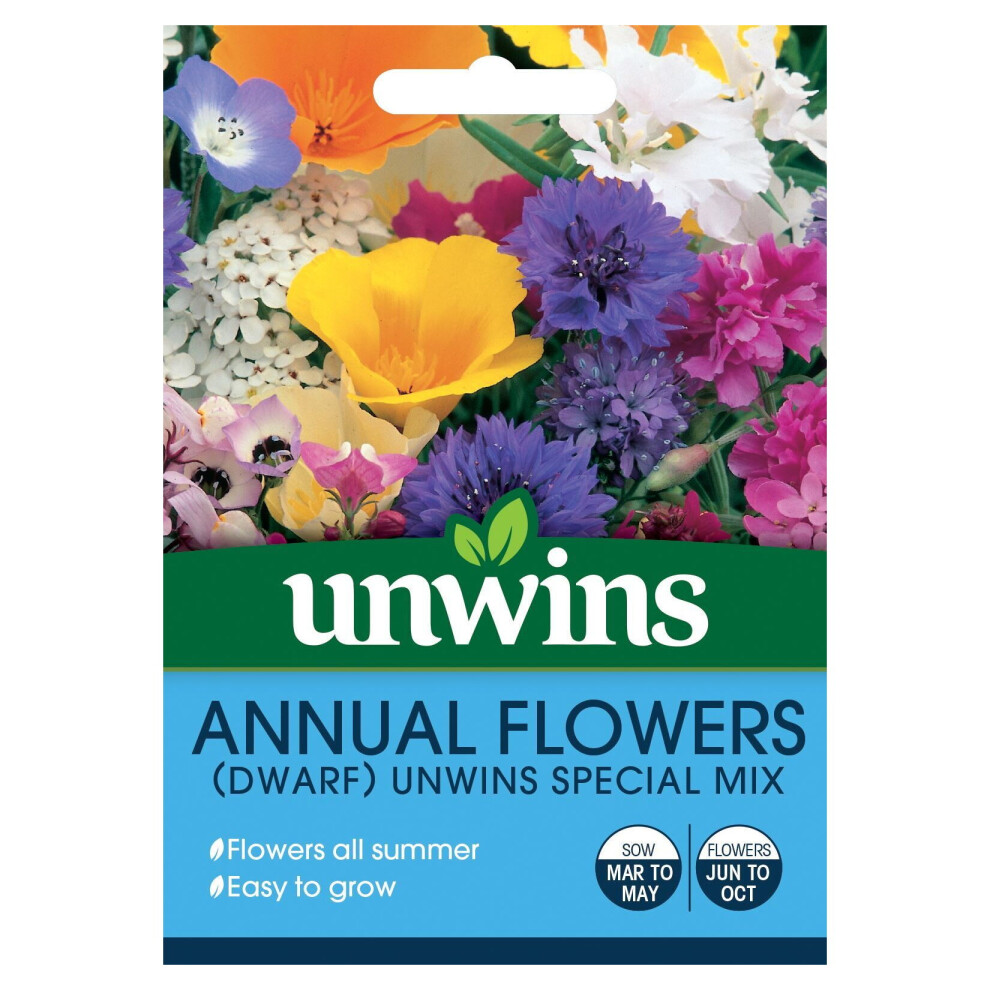 Unwins Grow Your Own At Home Annual Flowers Dwarf Special Mix Seeds