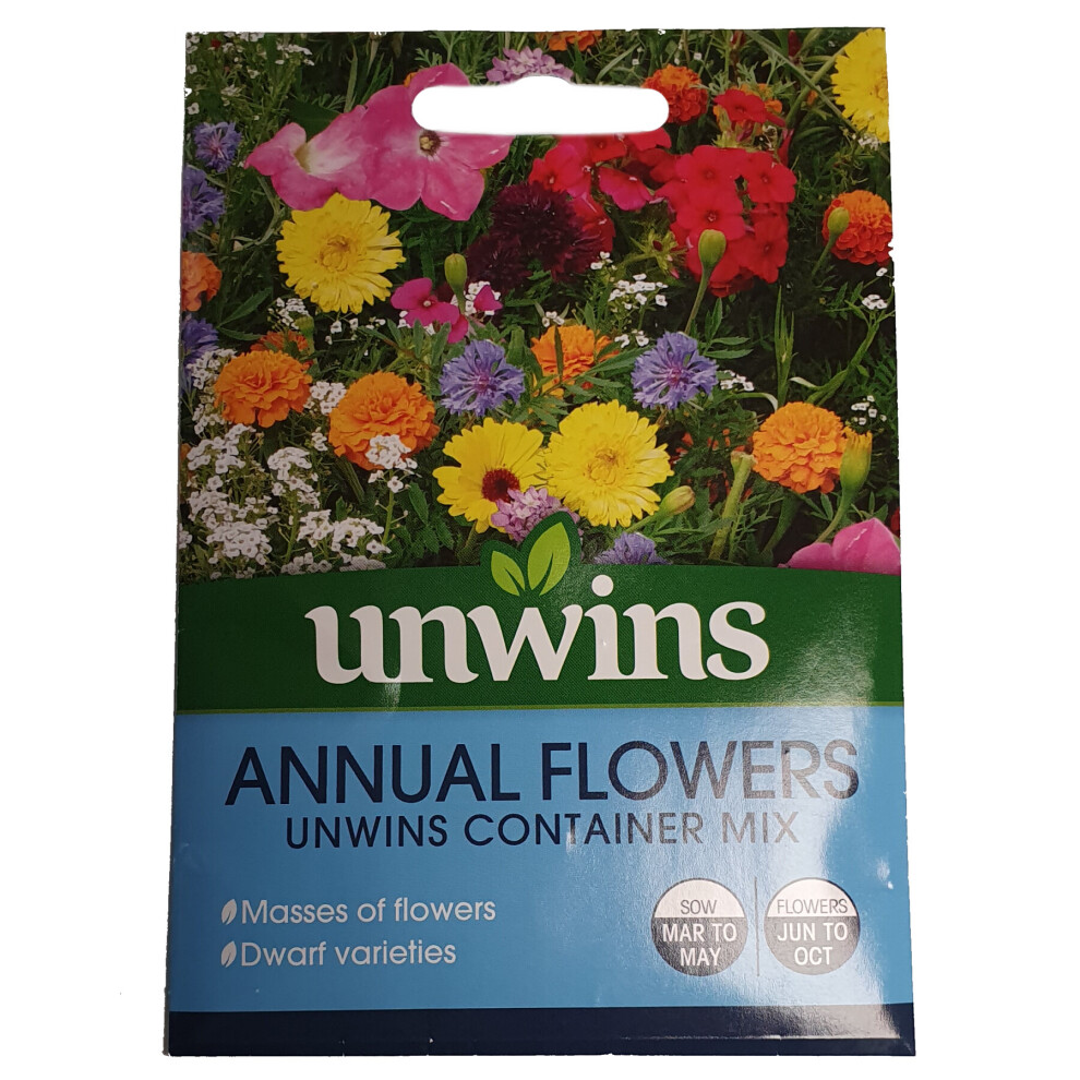 Unwins Grow Your Own Annual Flowers Container Mix Dwarf Seeds