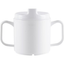 (With Lid, Pack Of 1) 2 Handled Adult Feeding Cup - Adult Feeder Beaker