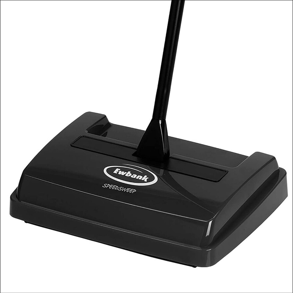 Ewbank 525 Manual Floor and Carpet Sweeper, Lightweight Speedsweep Floor Cleaner with Low Profile Body to Reach Under Furniture, Black