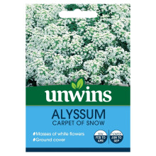 Unwins Grow Your Own Alyssum: Carpet of Snow Ground Cover Seeds – Masses of White Flowers for Beds, Rockeries & Edging (800 Seeds)