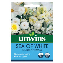 Unwins Grow Your Own At Home Sea Of White Mixed Annuals Flowers Seeds
