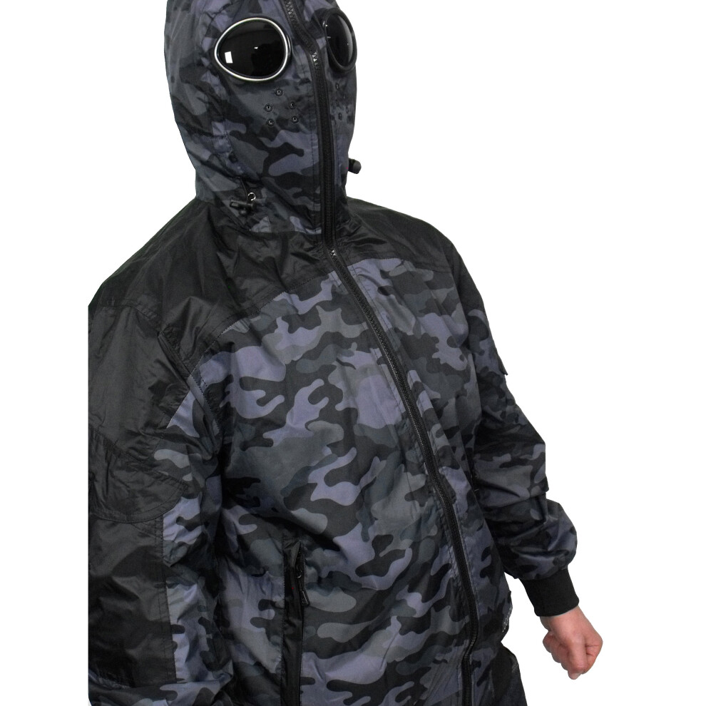 (Multicoloured, M) Hooded Rain Coat Hunter Goggle Location Jacket Water & Windrunner  proof Bomber