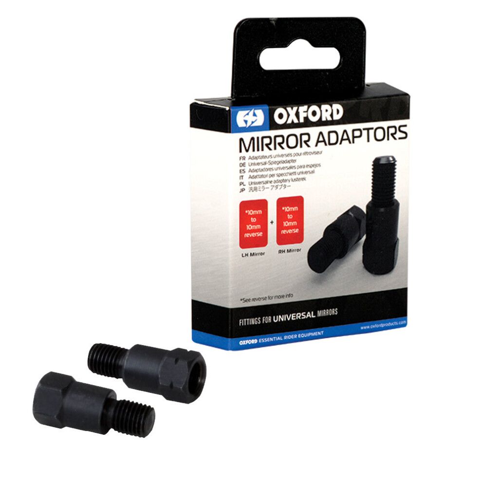 Oxford Universal Fit Motorcycle Mirror 2 Adaptors 10Mm To 10Mm Reverse Thread 5030009145810