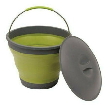 (Lime Green) Outwell Collapsible Bucket with Lid 7.5L Outdoor Picnic Camping Hiking Carrier