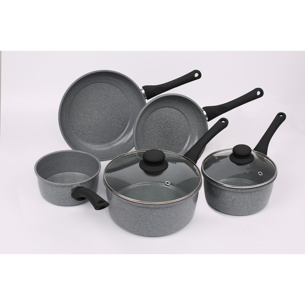 Durastone Grey Non Stick Carbon Steel Pan Set - 5 Piece - Dishwasher Safe - Image 6