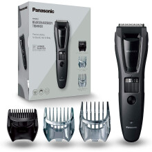 Panasonic ER-GB62 Mains & Rechargeable Beard, Hair & Body Trimmer (ERGB62H) - 3-in-1 Grooming, 45-degree Blade, 39 settings 1-20mm, 1h Charge, Black