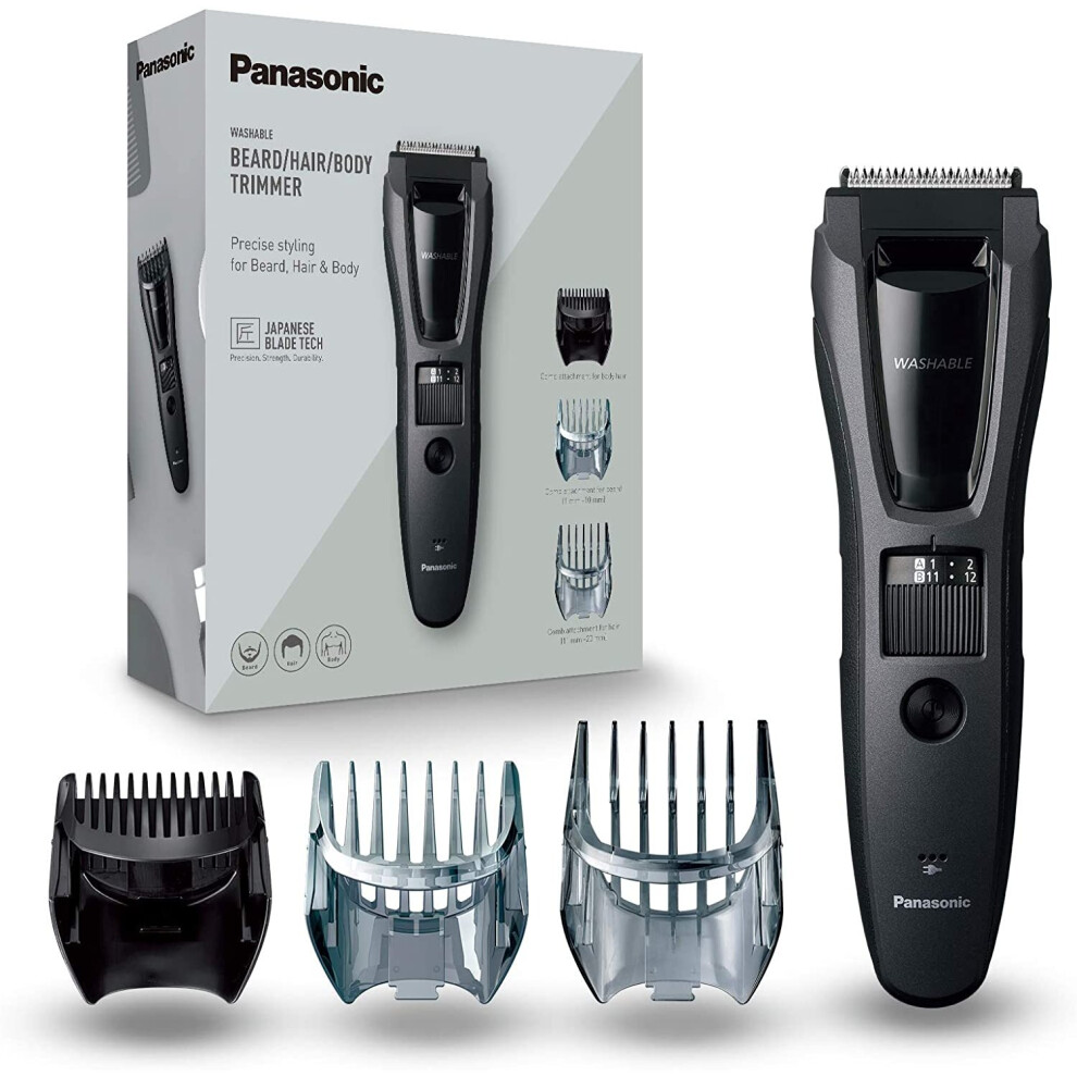 Panasonic ER-GB62 Mains and Rechargeable Beard & Hair Trimmer - Black