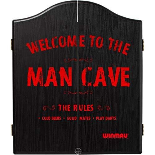 winmau WINMAU Man Cave Printed Wooden Dartboard Cabinet