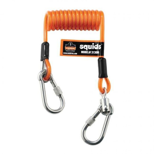 Squids 19131 5 lbs Coiled Cable Lanyard, Orange - Standard
