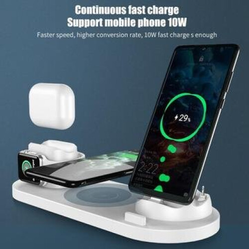 (BLACK 6 IN 1) 6 in 1 Wireless Charger Dock Station 1