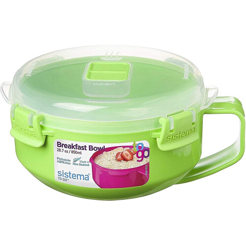 Sistema Sistema Breakfast Bowl Round 850 ml Assorted Easy Grip Handle Plastic 2