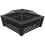 Dellonda 35" Square Outdoor Fire Pit, Black - DG43 1