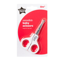 Tommee Tippee Essentials Baby Scissors BC850 - Safe, Curved Blades for Tiny Nails, BPA-Free, 0m+
