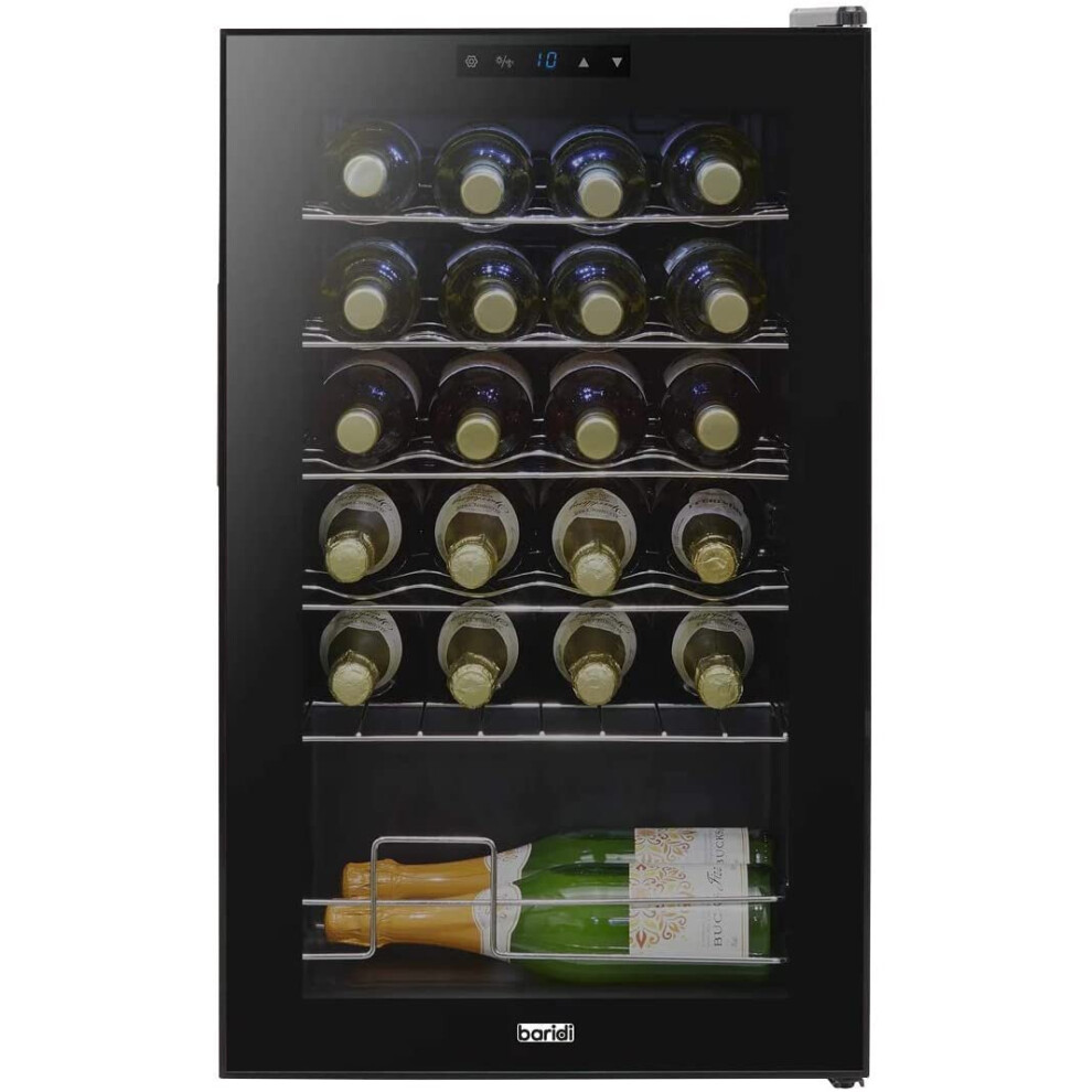 Baridi 24 Bottle Wine Cooler Fridge with Touch Screen Controls & LED Light, Low Energy B