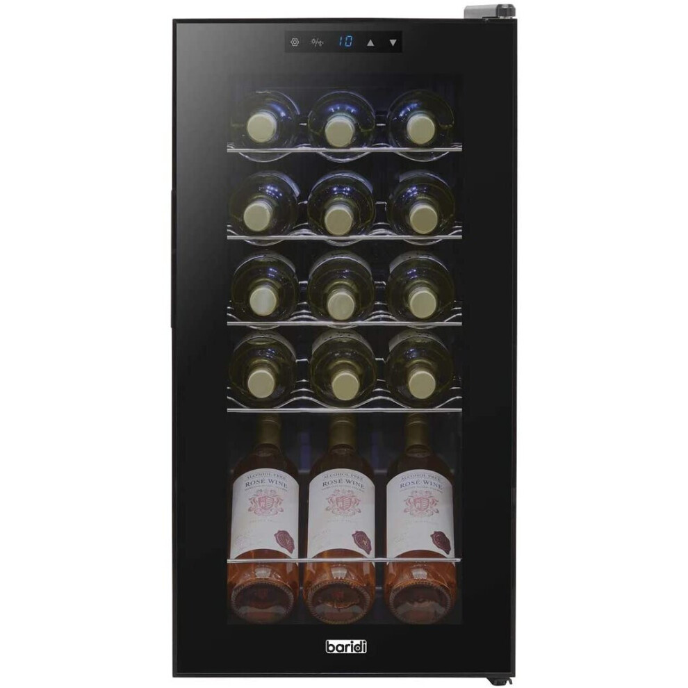 Baridi 15 Bottle Wine Cooler Fridge with Touch Screen Controls & LED Light, Low Energy A