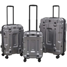 Dellonda 3-Piece Lightweight Luggage Suitcase Set, ABS+PC Shell & TSA Lock - 20", 24", 28" - Silver