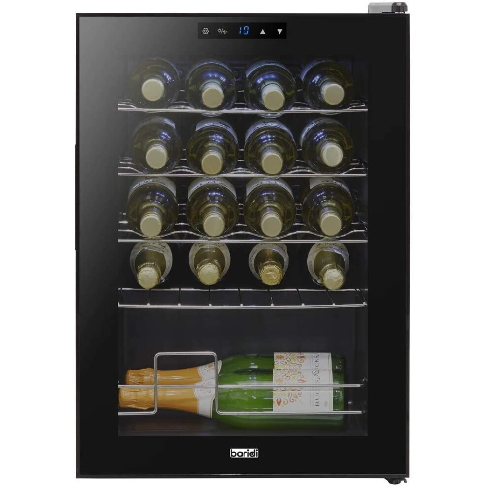 Baridi 20 Bottle Wine Cooler Fridge with Touch Screen Controls & LED Light, Low Energy A