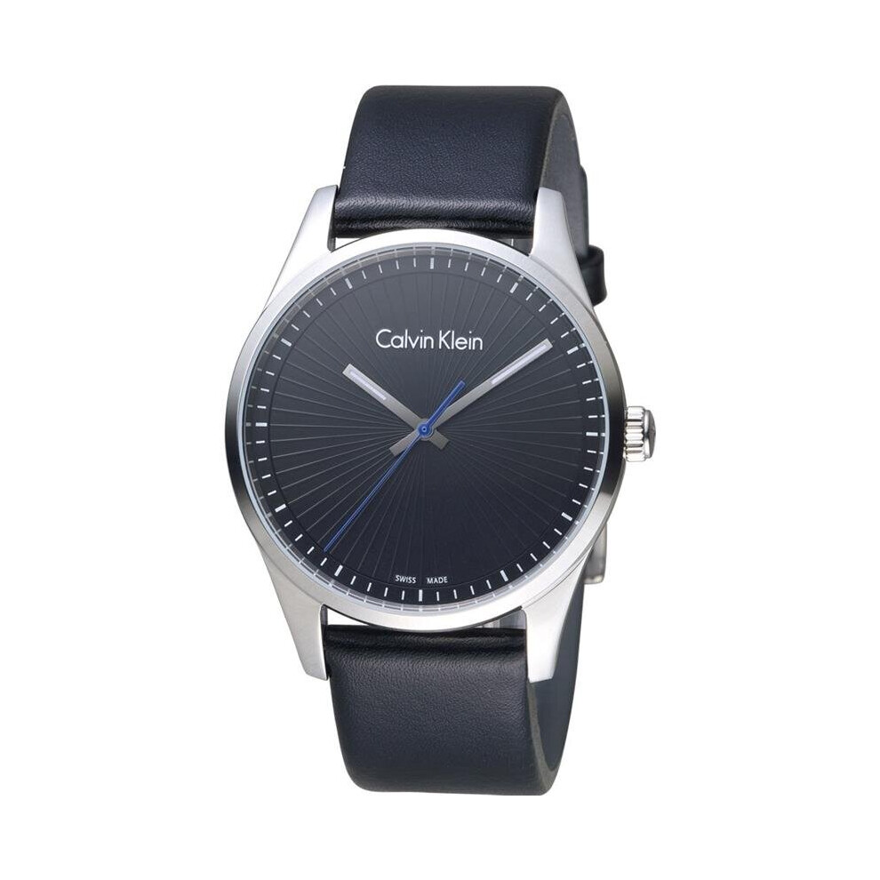 Calvin Klein K8S211C1 Steadfast Black Dial Black Leather Men's Watch