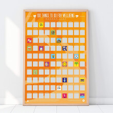 100 Things To Do For Wellbeing Scratch Off Bucket List Poster