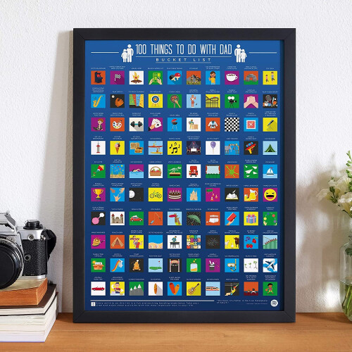 100 Things To Do With Dad Bucket List Scratch Poster 2