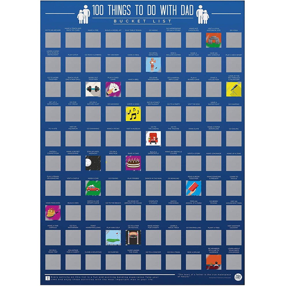 100 Things To Do With Dad Bucket List Scratch Poster