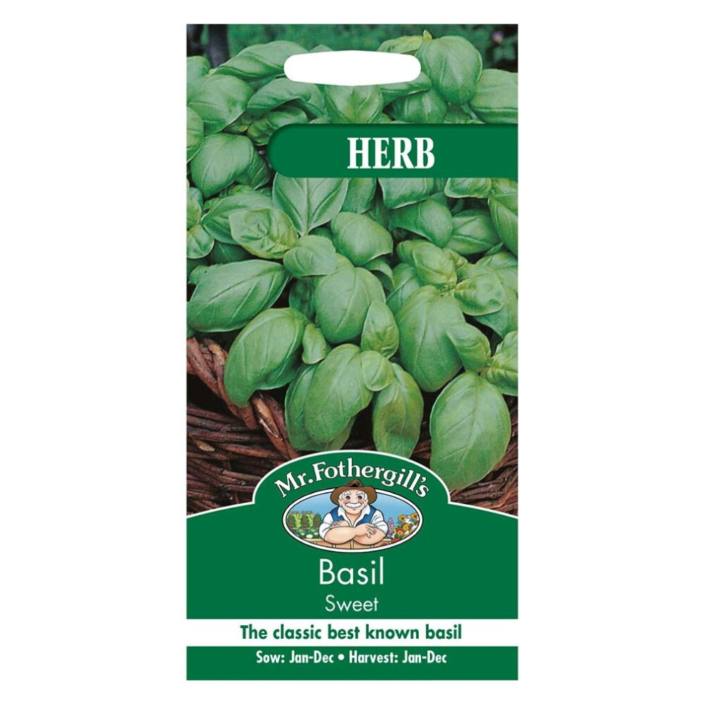 Mr Fothergill's - Pictorial Packet - Herb - Basil Sweet - 650 Seeds