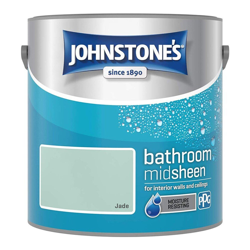 Johnstones Bathroom Mid Sheen Wall Ceiling Emulsion Paint 2.5l Jade