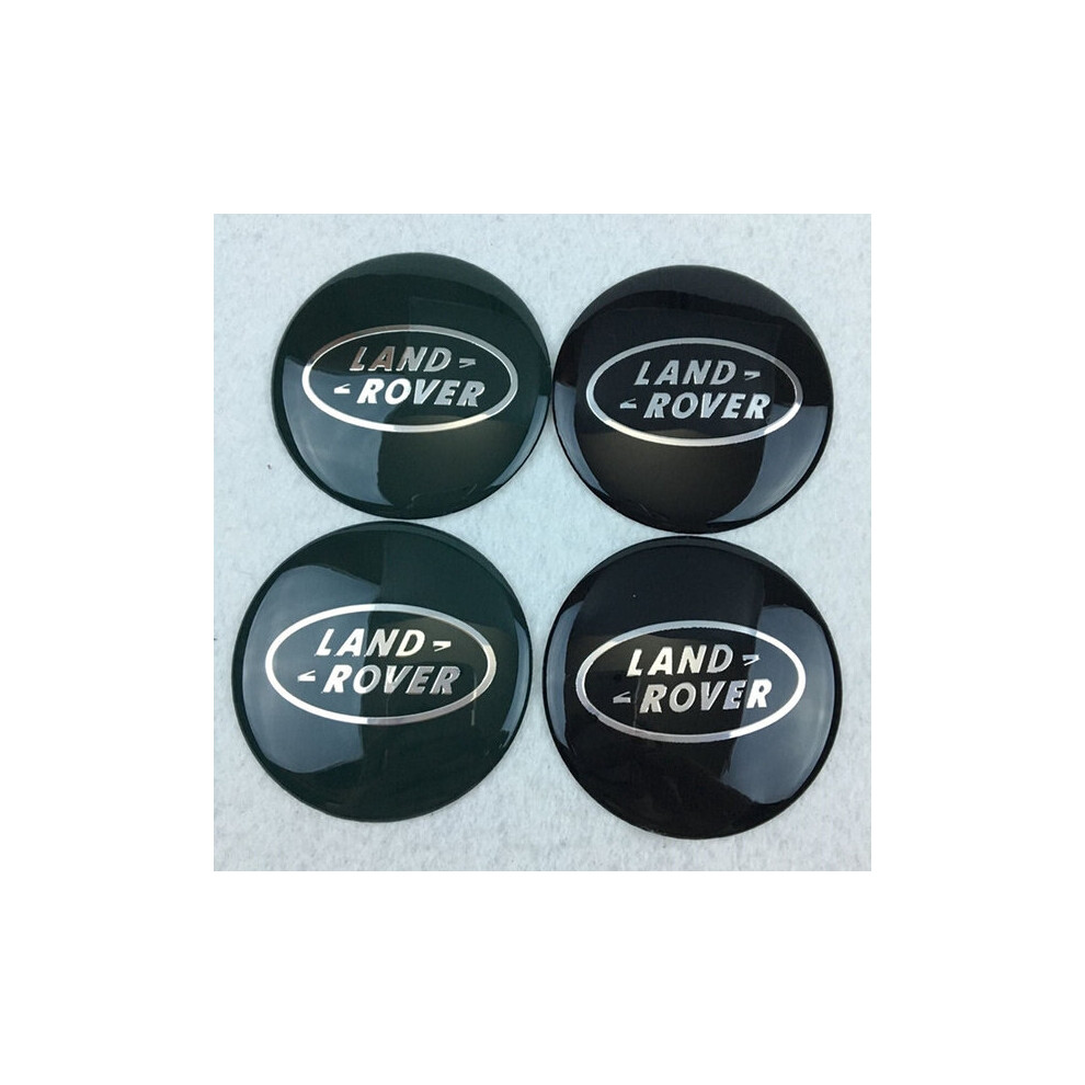 BLACK SILVER RANGE LAND ROVER ALLOY WHEEL CENTRE CAPS 63MM ( 4 )