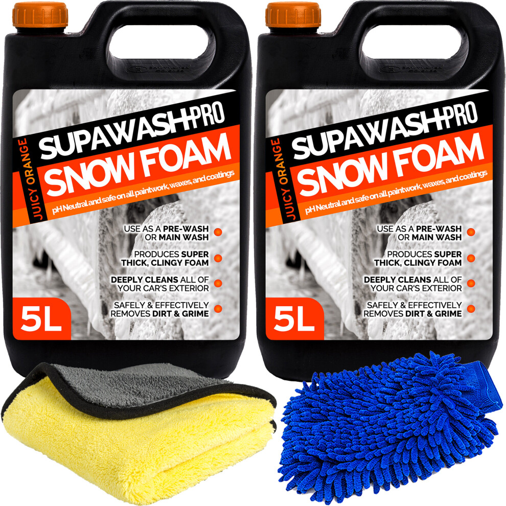 (10L, 1 x Mitt & 1 Cloth) SupaWash-Pro Orange Snow Foam Detailing Kits-image-OPC-P6T7QPM-NEW