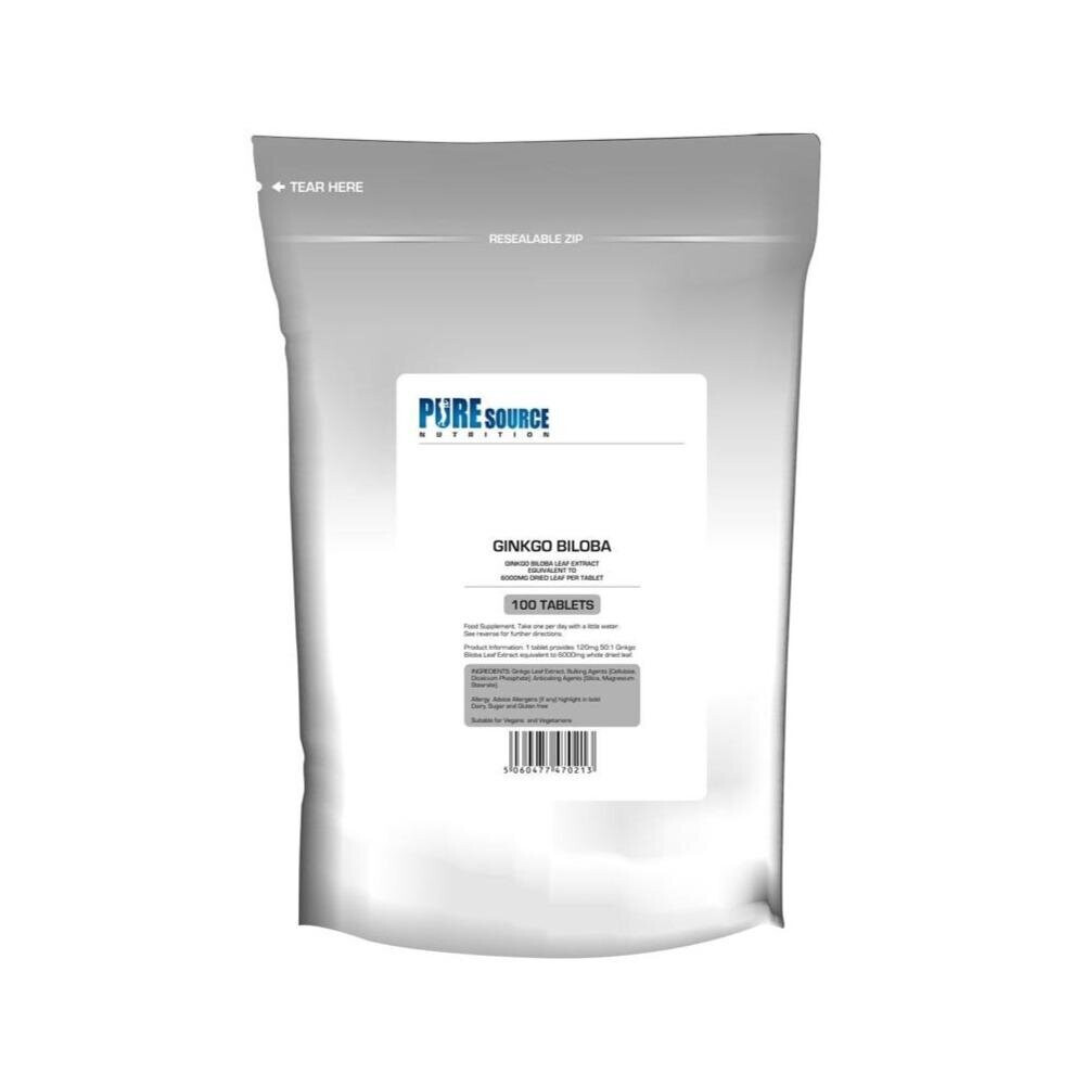 Pure Source Nutrition Ginkgo Biloba 100 Tablets 6000Mg High Potency Psn
