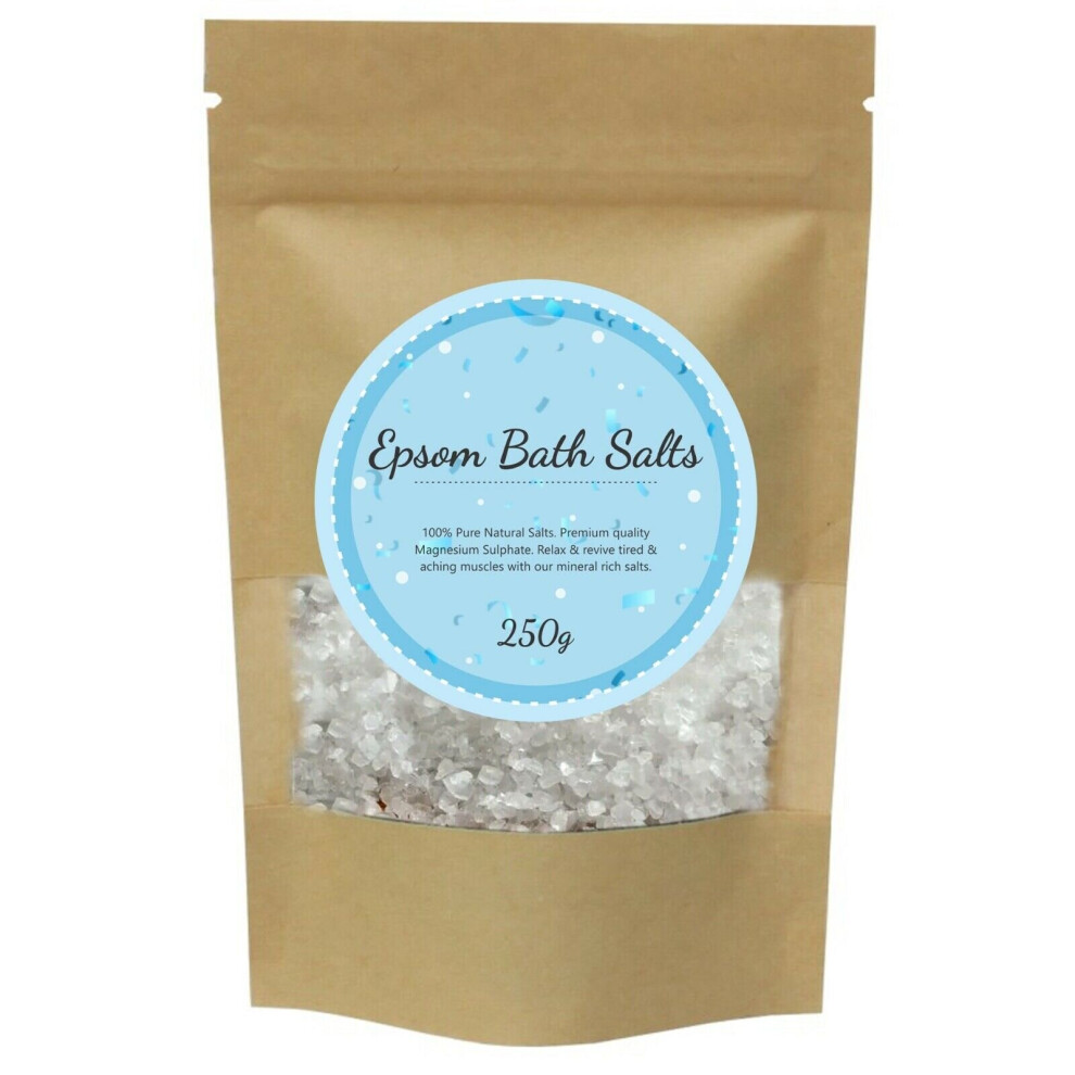 Pure Source Nutrition White ( Chocolate, 250G) Epsom Salt Bath Salts Natural Magnesium Sulphate
