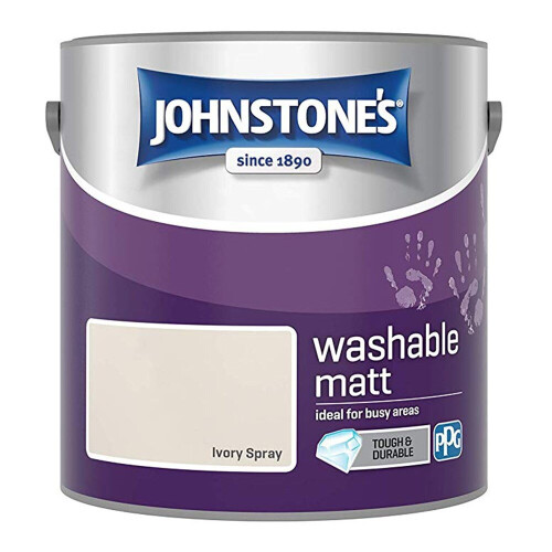 Johnstone's Johnstones Washable Matt Wall Emulsion Paint 2.5l Ivory Spray