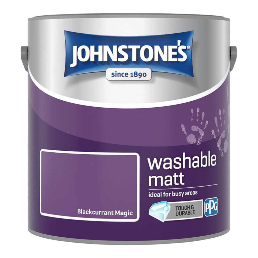 Johnstones Washable Matt Wall Emulsion Paint 2.5l Blackcurrent Magic