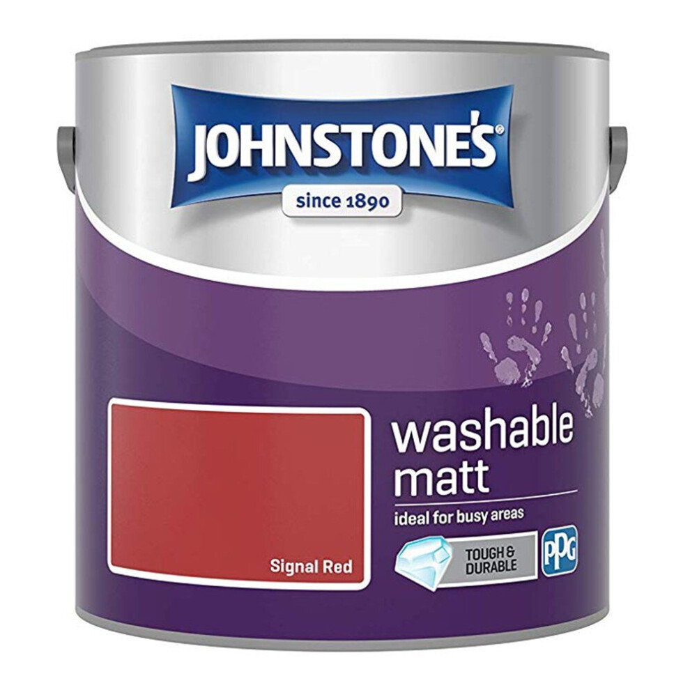 Johnstones Washable Matt Wall Emulsion Paint 2.5l Signal Red