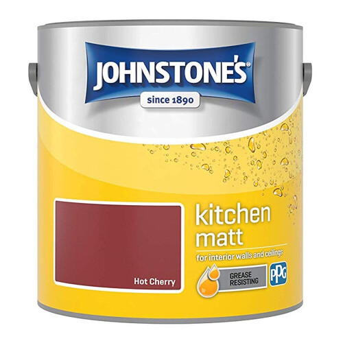 Johnstone's Johnstones Kitchen Matt Wall Ceiling Emulsion Paint 2.5l Hot Cherry
