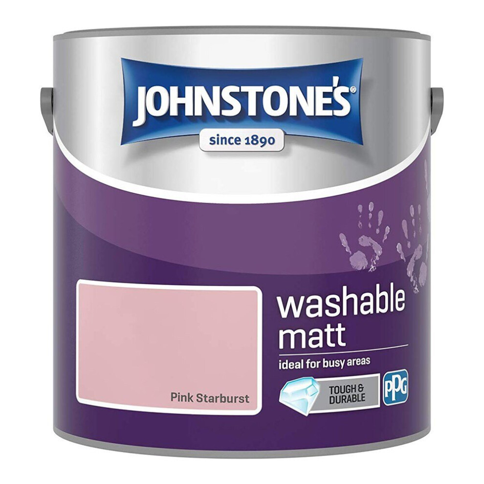 Johnstones Washable Matt Wall Emulsion Paint 2.5l Pink Starburst