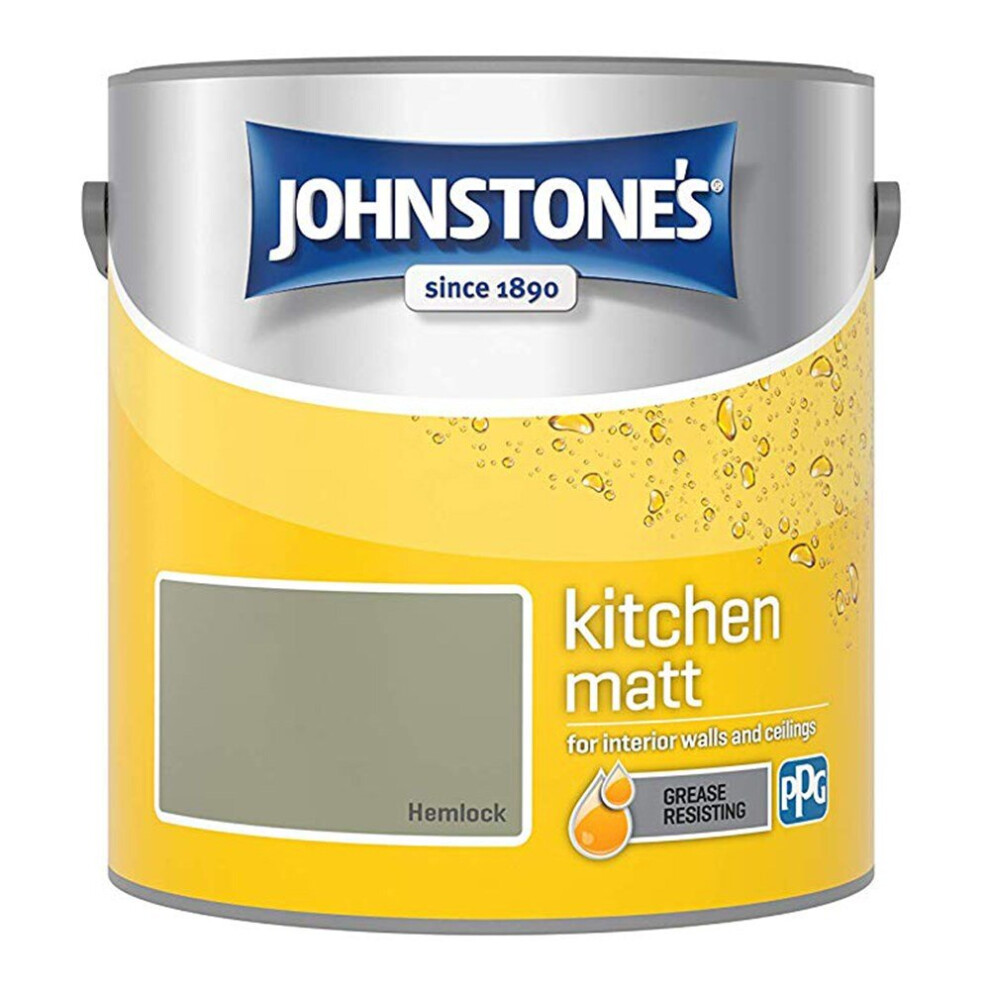 Johnstones Kitchen Matt Wall Ceiling Emulsion Paint 2.5l Hemlock