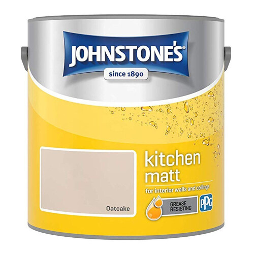Johnstone's Johnstones Kitchen Matt Wall Ceiling Emulsion Paint 2.5l Oatcake