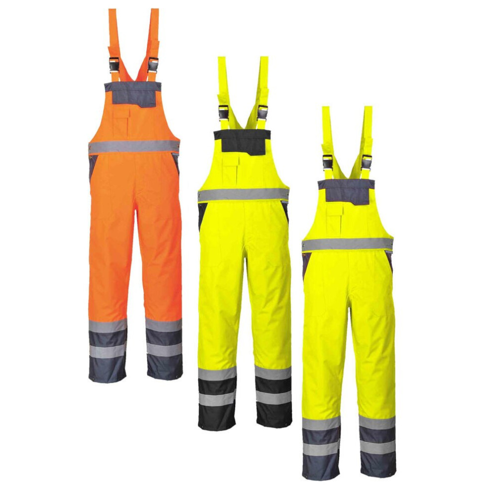 (5XL) Portwest S488 - ALL COLOURS Hi-Vis Contrast Bib & Brace Unlined Sz 4XL Coverall