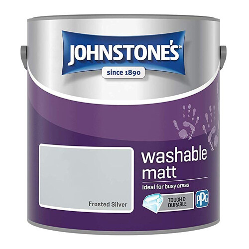 Johnstone's Johnstones Washable Matt Wall Emulsion Paint 2.5l Frosted Silver