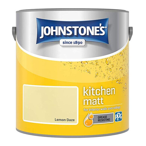 Johnstone's Johnstones Kitchen Matt Wall Ceiling Emulsion Paint 2.5l Lemon Daze