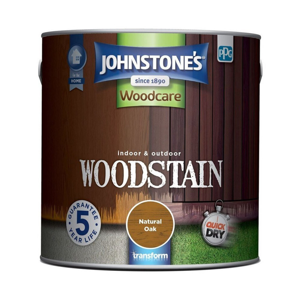 Johnstones Woodcare Indoor & Outdoor Woodstain 2.5l Natural Oak