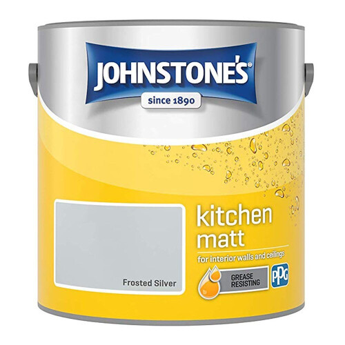 Johnstone's Johnstones Kitchen Matt Wall Ceiling Emulsion Paint 2.5l Frosted Silver