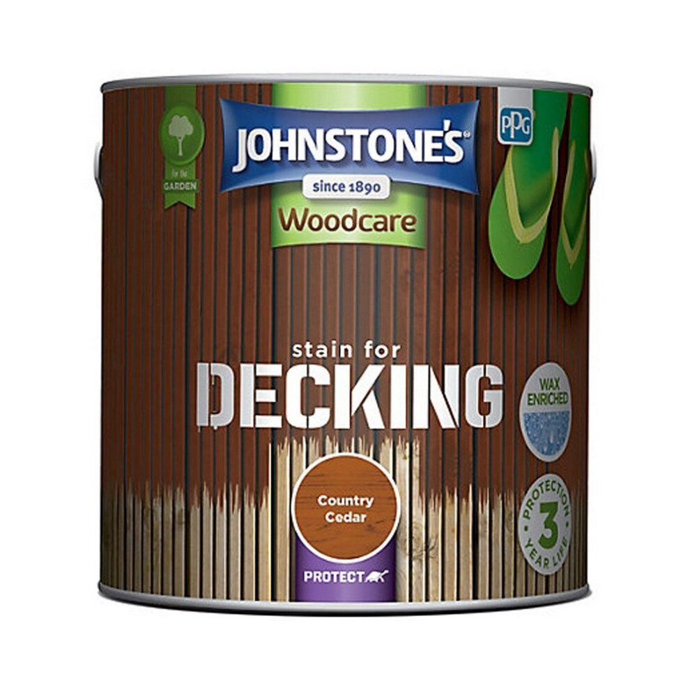 Johnstones Woodcare Stain For Decking 2.5l Country Cedar